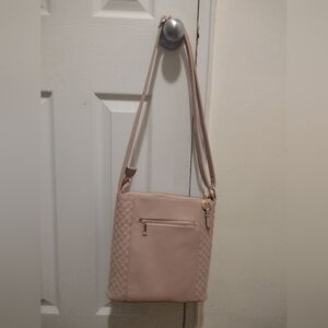 Chic Blush Quilted Crossbody Bag